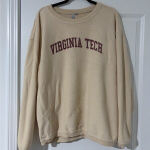 Virginia Tech Cream Thermal Crewneck Sweatshirt